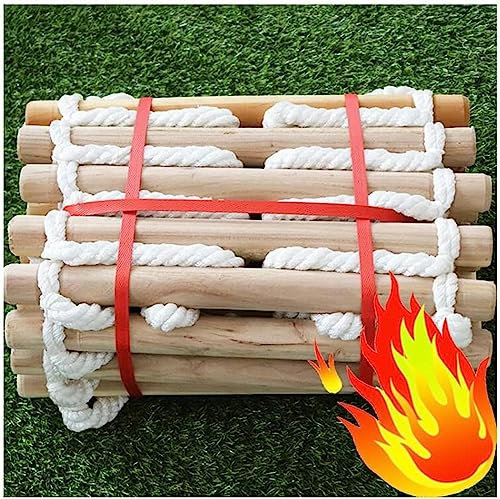 Notfall-Fluchtseil-Holzleiter, Feuerleitern, weiche Sicherheitsleiter, Flucht aus Fenster und Balkon mit Haken, reines Massivholz, Starke Tragfähigkeit