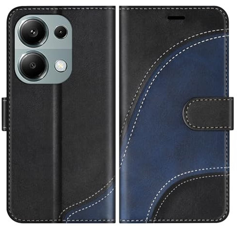 BoxTii Cover per Xiaomi Redmi Note 13 PRO 4G / Xiaomi Poco M6 PRO 4G, Custodia in PU Pelle Portafoglio, Magnetica Cover a Libro con Slot per Schede per Redmi Note 13 PRO 4G, Nero