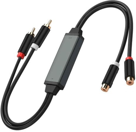 CERRXIAN Isolatore di rumore RCA, eliminatore di ronzii audio RCA, isolamento del rumore del loop di terra, utilizza il cavo audio jack per eliminare il ronzio dal sistema audio dell'auto/stereo