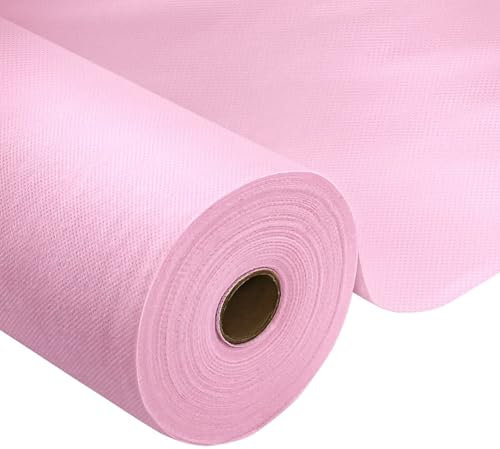 Rouleau de nappe rose - 1 rouleau de nappe jetable en tissu non tissé - Idéal pour toutes les fêtes, mariages, fêtes d'anniversaire, restauration, taille et couleur au choix