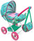 509 Crew Baby Alive: Deluxe Classic Puppenwagen - Grün, Rosa, Herzen - Zubehör für Puppen bis 45,7 cm, passende Umhängetasche, faltbar, Aufbewahrung, Kinderspielzeug, Alter 3+