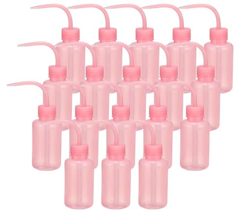 PATIKIL 150ml 5oz Succulent Eyelash Tattoo Wash Bottle, 18 Pcs Plastic Watering Squeeze Bottle Rinse Bottle for Plant Eyelash Extensions Irrigation Lab Gap Cleaning, Pink