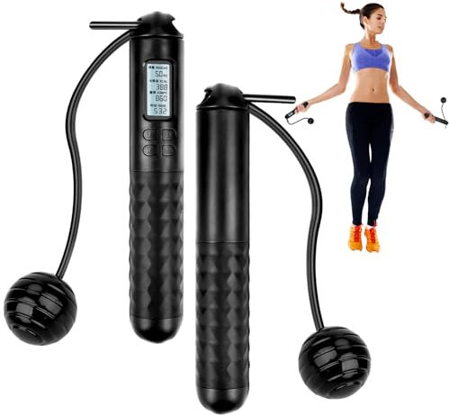 Ropeless Adult Skipping Rope, Wireless with Counter, Gravity Ball Cordless Jump Rope, Adult Fitness Workout Equipment for Women, Men, Kids