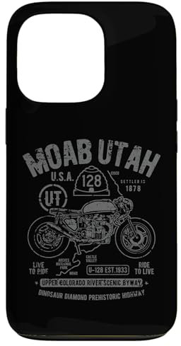 Custodia per iPhone 13 Pro Moab Utah Route U-128 Colorado River Retro Design Moto