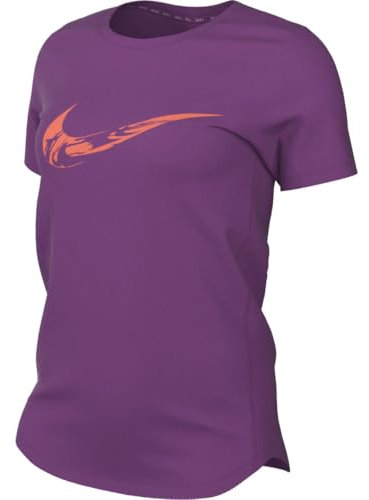 Nike One Dri-Fit FV6373-518 Haut de Course à Manches Courtes avec graphisme pour Femme Fuchsia/Rose Vif Taille S