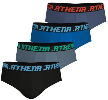 Athena Homme My Petits Prix Lc82 sous-vêtement, Noir/Gris/Bleu/Marine, L EU