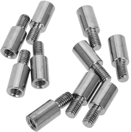 VICASKY Joystick Verlängerung 1, 5cm aus Eisen, Silber, für Gaming | 10 Stück, 5, 5mm Gewinde und 10mm Unten, für Spieler bei Kampfspielen
