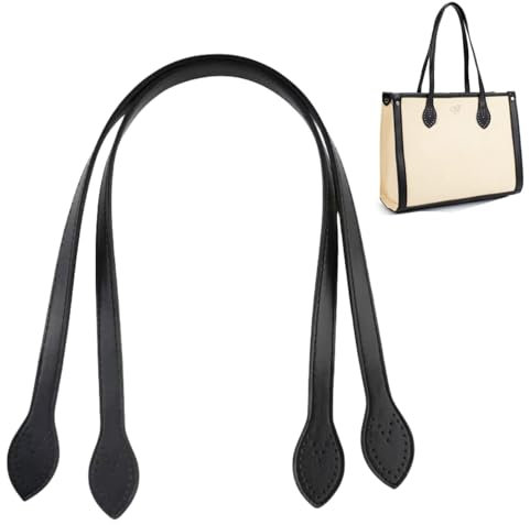 Zwenjuan Taschengriff PU-Leder,2 Stücke Taschenhenkel Taschenriemen,60 cm Handtasche Riemen Ersatzriemen,für DIY Hand Gelten Schultergurt Taschen Purse Strap Kreuzkörpergurt(Schwarz)