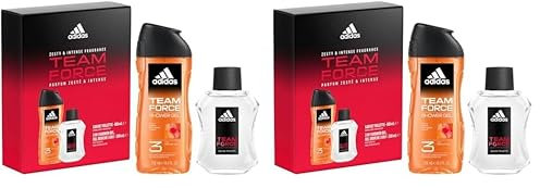 ADIDAS - Coffret TEAM FORCE - 2 Produits : Eau de Toilette 100 ml + Gel Douche 3 en 1 250 ml (Lot de 2)