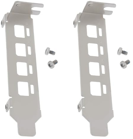 The Lord of the Tools 2PCS Low Profile Graphics Card Bracket Compatible with NVIDIA Quadro K1200 NVS510 P600 P620 P1000 T600 T1000 79.6x18.8mm with Screws Silver
