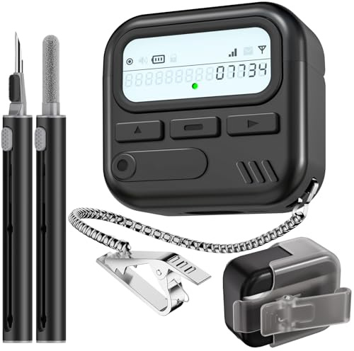Joremx Kompatibel mit AirPods 4 Pager hülle mit Gürtelclip und Kette, aus robustem TPU-Material, Unisex. Zubehör inklusive Reinigungsset(Schwarz - AirPods 4)