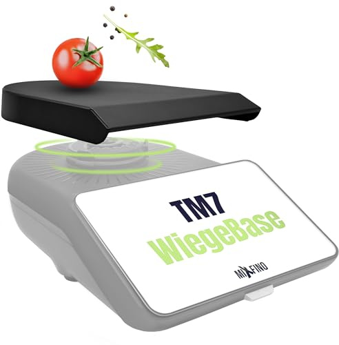 MixFino WiegeBase für Thermomix TM7 – Wiegen ohne Mixtopf | TM7 wird zur grammgenauen Plattformwaage · schützt die Motorkupplung · große starre ABS-Fläche · Made in Germany