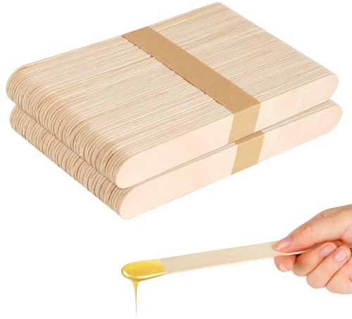 elzle 100 Pièces Spatule à Épilation, 5.9 Inch Spatule Bois | Cire en bois pour épilation à la cire chaude, applicateur de cire, pour le Visage, le Corps, les Lèvres