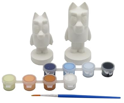CYPBRANDS Bluey, Set Figuras Escayola, Actividades Creativas, Pintura, Multicolor, Producto Oficial