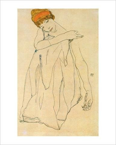 Tänzerin Kunstdruck by Egon Schiele, 41x51