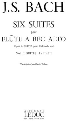 6 Suites Vol.1 No.1-3 Flute a bec Alto . Recueil + Partie(s)