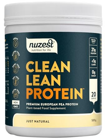 Vegan Protein Powders by Nuzest - Clean Lean Protein - Just Natural - Plant Based Pea Protein Shake - Low Calorie & Low Carb - Gluten Free - Dairy Free - 500g (20 Servings)