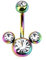 Paula & Fritz® Bauchnabelpiercing aus Edelstahl Chirurgenstahl 316L Regenbogen...