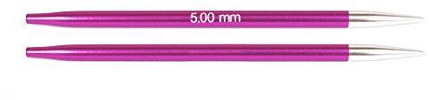 KnitPro wechselbare Nadelspitzen ZING lang, 5,00mm Rundstricknadel, Aluminium, Rubin, 12.5 x 0.5 x 0.5 cm, 2-Einheiten