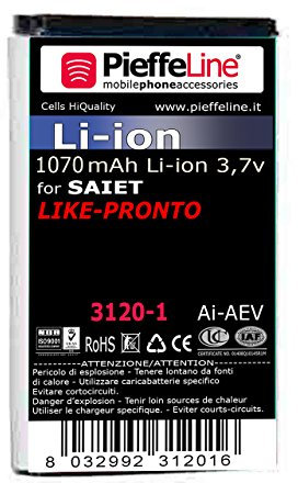 PIEFFELINE Batteria da 1070mAh Compatibile per Saiet Pronto/Vista e Doro Prime 405 - brondi Magnum 4