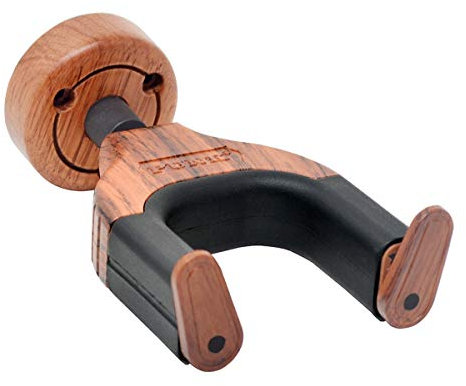 Support mural pour guitares acoustiques, électriques, classiques, basses - accessoire mural à verrouillage automatique pour accrocher les guitares (1 pièce en acajou)