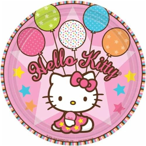 Hello Kitty Runde Tortenaufleger 20CM - Geburtstag Tortenbild Zuckerbild Tortenplatte Oblate Kuchenzuckerplatte