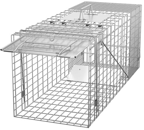 ZENY Live Animal Cage Trap 32 X 12.5 X 12 w/Iron Door Steel Cage Catch Release Humane Rodent Cage for Rabbits, Stray Cat, Squirrel, Raccoon, Mole, Gopher, Chicken, Opossum, Skunk & Chipmunks