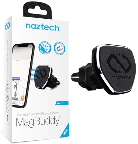 Naztech MagBuddy Handyhalterung für Lüftungsschlitze, universell für iPhone 15/14/13, Galaxy S24/S23, Pixel und mehr, Schwarz