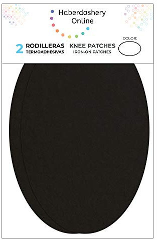 2 Knieschützer - Ellenbogenschoner aus Wildleder/Wildleder. Aufnäher zum Schutz Ihrer Kleidung und Reparatur von Hosen, Jacken, Pullover, Hemden. 16 x 10 cm 93. Schwarz