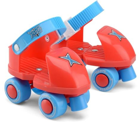 Unibos Have Duty Rollschuhe für Kinder, Jungen und Mädchen, mit 4 Rädern, geeignet für Kinder ab 3 Jahren, mit PP und PVC-Material, verstellbare Quad-Skates, rot