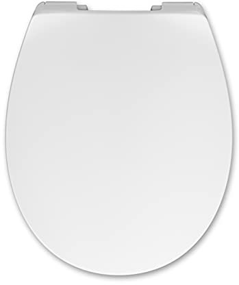 Hamberger 537897 WC Sitz (Toilettensitz) Passat Slim, weiß, mit SoftClose, Take-off Steckscharnier Edelstahl
