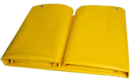 WYY HPLL Tarpaulin Yellow PVC Knife Scraping Cloth Thicken Rainproof Heavy Duty Tarpaulin Waterproof Sunscreen Canvas Sliding Top Cloth for Outdoor Camping Tarpaulin waterproof (Size : 4m×6m)