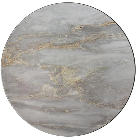 Germiport Set of 4 33cm Grey Marble Effect Plastic Charger Plates | Decorative Dinnerware, Christmas Tableware | Durable Plates for Home and Kitchen