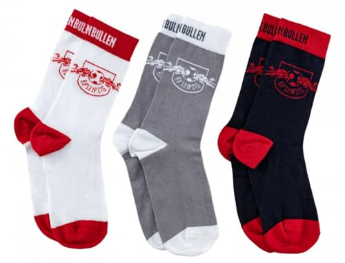 RB Leipzig Socken - Logo - 3er Set schwarz-grau-weiß RBL