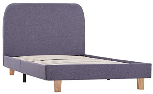 vidaXL Polsterbett Klassisch Stoffbett Ehebett Bett Einzelbett Bettgestell Bettrahmen Lattenrost Schlafzimmerbett Hellgrau Stoff 90x200cm
