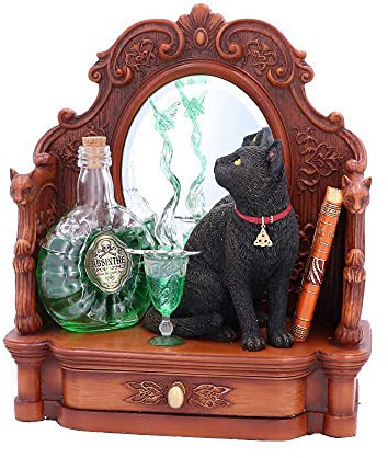 Nemesis Now Lisa Parker B4955R0 Figurine Chat Absinthe et fée Verte 21,5 cm