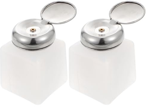 ULTECHNOVO Leerer Druckalkoholspender -Pumpflasche, 100ml Parfümzerstäuber Leere Pumpspender Reise,Abschließbare Druckpumpenflaschen Quadratische Plastikflaschen, 2 Stück