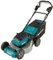 Makita Akku-Rasenmäher (2x 18V, inkl. 4 Akkus 5,0 Ah, Schnittbreite 53 cm, Schnitthöhenverstellung 20-100 mm, Grasfangkorb 70 L) DLM532PT4