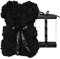 DuHouse Rose Bear Rose Teddy Bear Flower Gift Black Box per San Valentino Anniversario Festa della Mamma Natale, Compleanni Bridal Showers Completamente realizzato a mano 25,4 cm Flower Bear(nero)