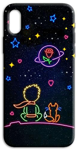Mixroom - Cover Custodia Back Case in TPU Silicone Morbido per Apple iPhone XS Fantasia 10 Il Ragazzo E La Volpe N999