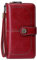 FORRICA Portefeuille Femmes Porte Monnaie RFID Blocage Porte Cartes Dames Longue Porte Chequier Grand Portefeuille avec Dragonne Rouge