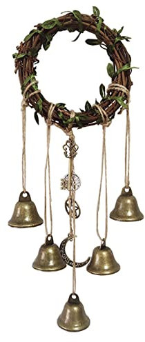 ChYoung Hexen Glocken Handgemachte Pentagramm-Hexe Rattan Glocken Home Schutz Türhänger Hängende Hexe Glocken Haus Erwärmung Boho Dekor (#4)
