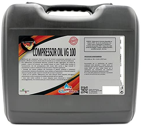 Olio per compressori ad aria e pompa vuoto ad alto indice di viscosità - Fusto 20 Litri - COMPRESSOR OIL ISO VG 100