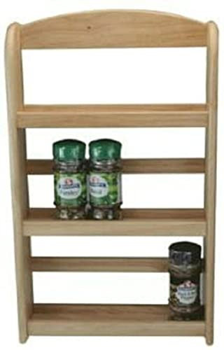 Optimal Products 2 & 3 Tier Bamboo Wood Kitchen Wall Mounted Spice Jars Herbs Rack Holder Stand For Home and Kitchen Storage (3 Tier Bamboo)