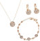 Crystalline Azuria Rose Blumen Kristalle Schmuck-Set Halskette 45 cm Leverback Ohrringe Armband 18 kt Rosé Vergoldet für Damen