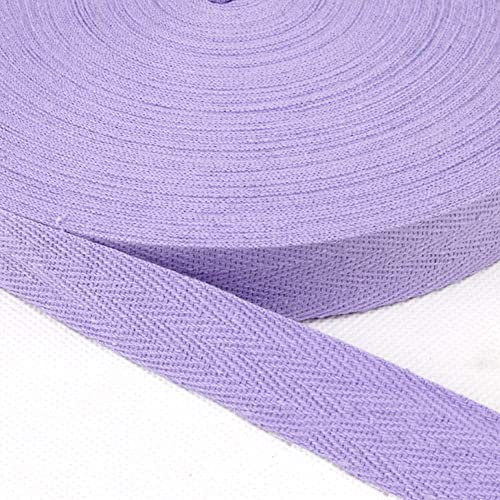 Baumwolle Schrägband,25 Yards x 20mm Einfassband Köperband Nahtband Baumwollband Textilband Fischgrätenband Köperband Wimpelband Twillband Webbing Band für Schneidern DIY-Nähen Basteln,Helles Lila