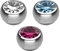 PIERCINGLINE Titan Schraubkugel 3er SET KRISTALL Piercing Ersatzkugeln Silberfarben Hellblau Kristallklar Pink 1,6 x 3 mm