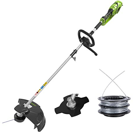 Greenworks Cortabordes Eléctrico y Desbrozadora 230V 1200W 40cm, Bobina de Hilo Doble