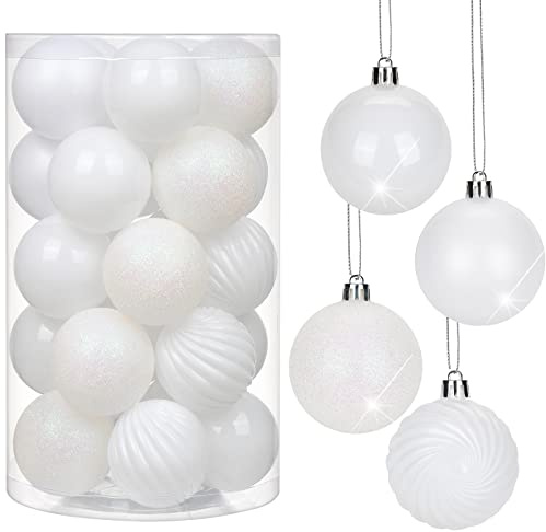 6CM Weihnachtsdeko Weihnachtskugeln, 25 Stücke Bruchsiche Christbaumkugeln Ornamente Weihnachtsbaumschmuck für Weihnachtsbaum Christbaumkugeln Weihnachtsdekoration Kugeln