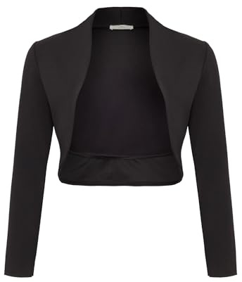Damen Langarm Bolero Festlich Schulterjacke Kurzbolero Elegant (700)